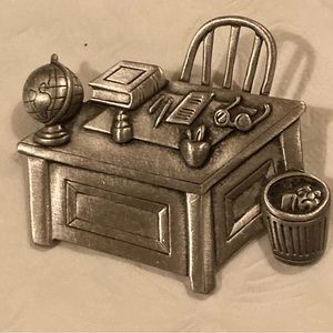 Detailed teachers desk JJ brooch